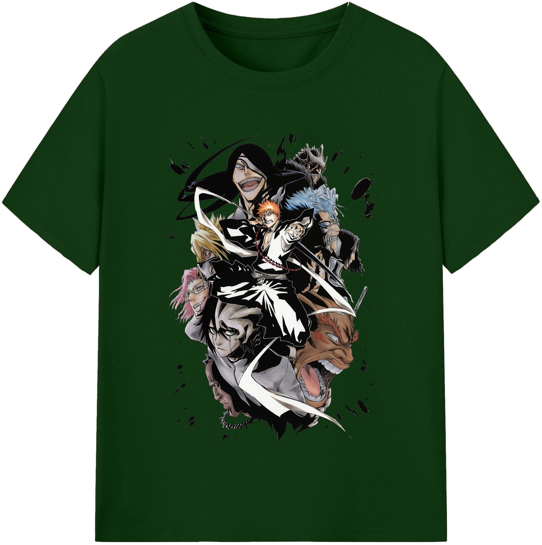 （画像用） ブリーチ 黒崎一護（くろさき いちご）BLEACH Kurosaki Ichigo 綿100％半袖Tシャツ（フロントプリント）